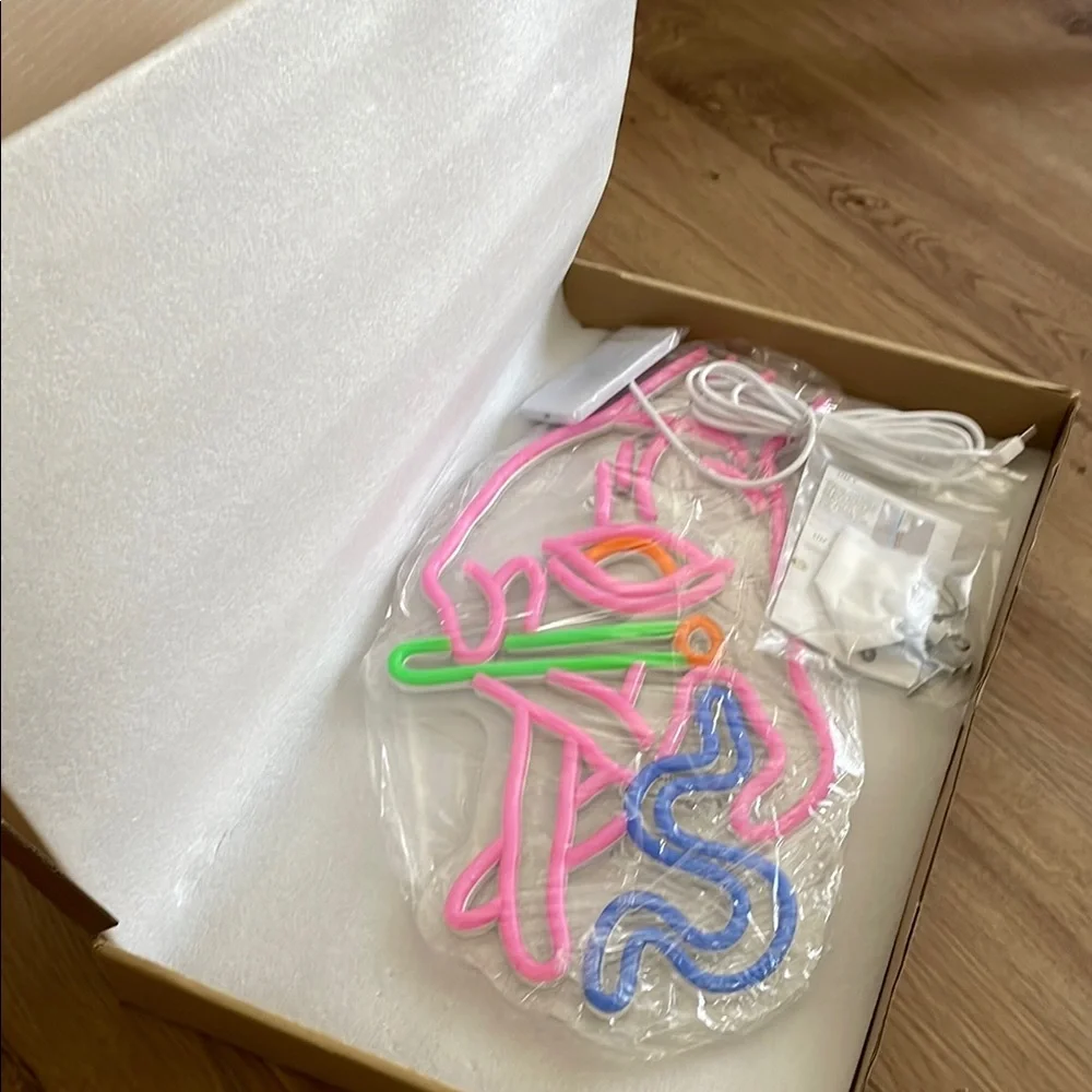 Neon Pink and Blue Party Lights sign decor